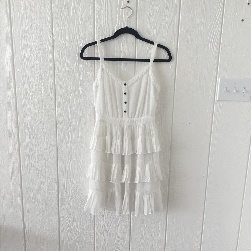 MAJE Rustivan Ruffle Dress In White Size 1 - Picture 2 of 13
